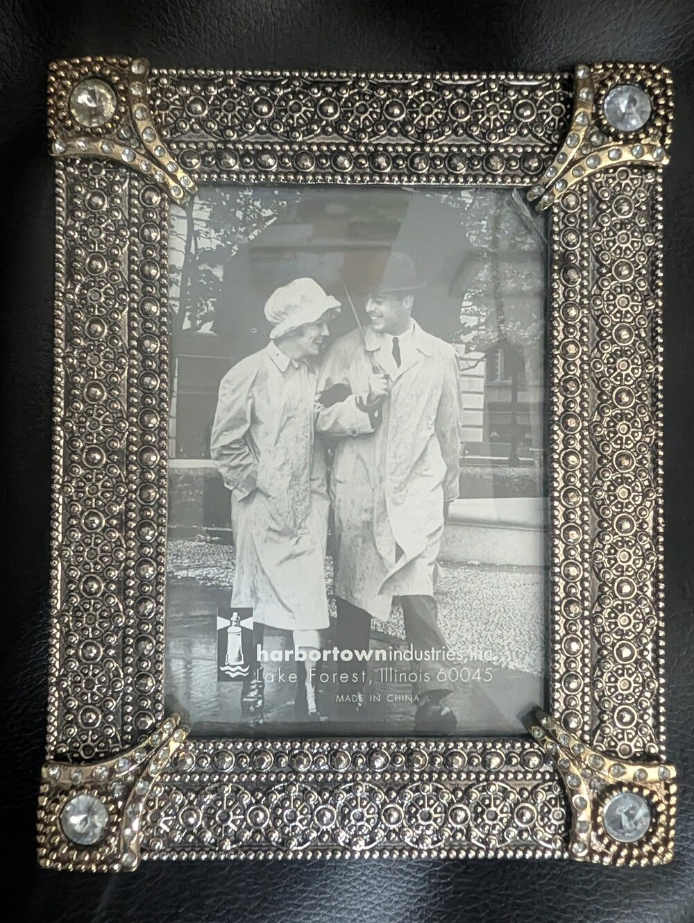 Ornate Silver Jeweled Picture Frame